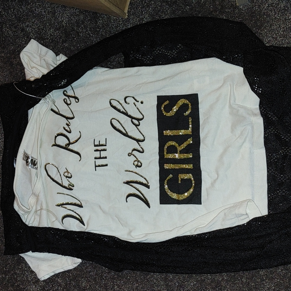 Girls top with lace vest